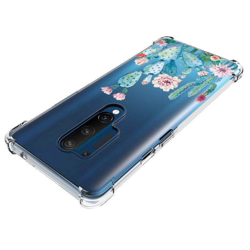 Sidande Designed for Oneplus 8 Pro case, One Plus 8Pro case Shockproof Clear Soft Flexible TPU Slim Protective Phone Case Cover for Oneplus 8 Pro (Cactus) - Image 3